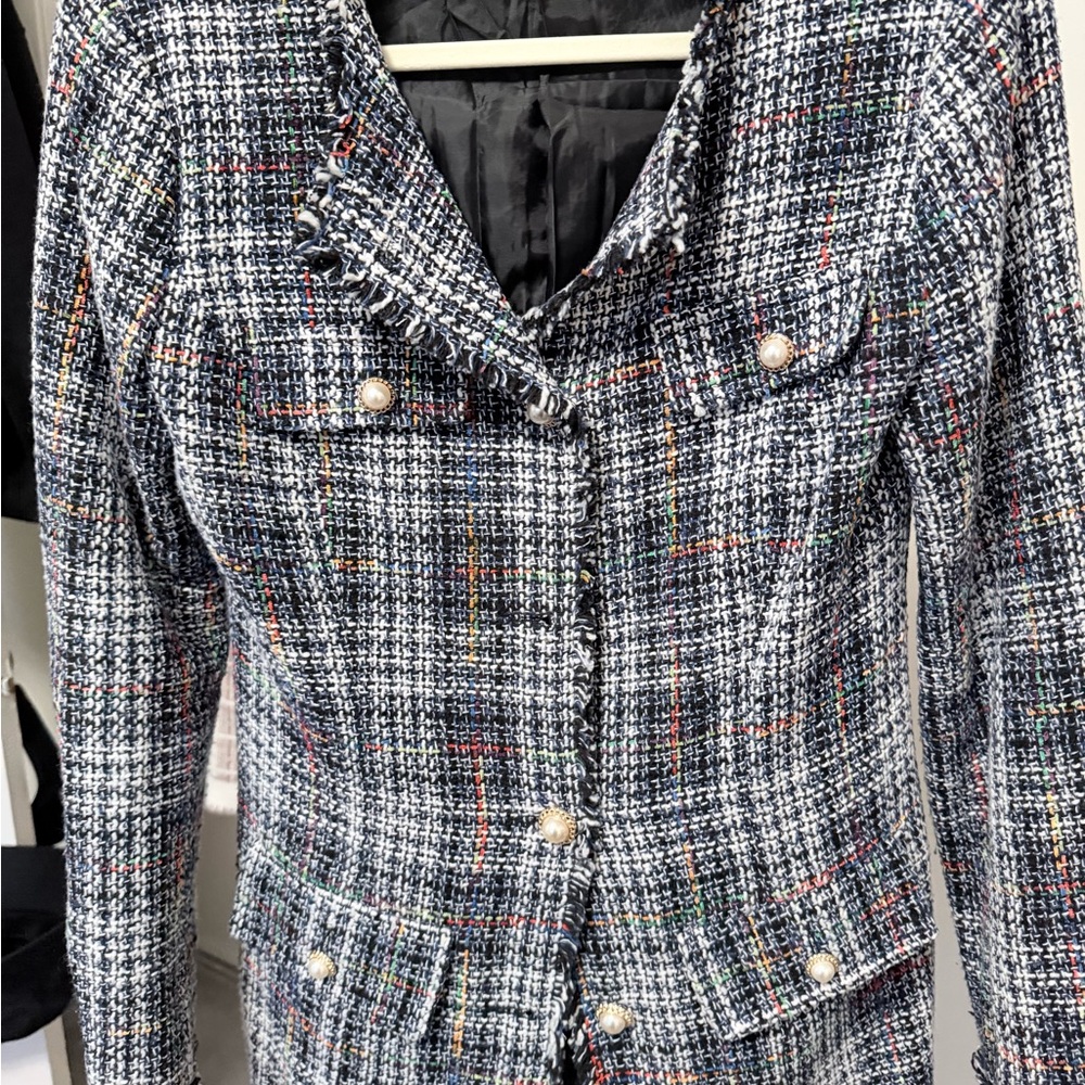 Women's Tweed Jacket - Multicolor